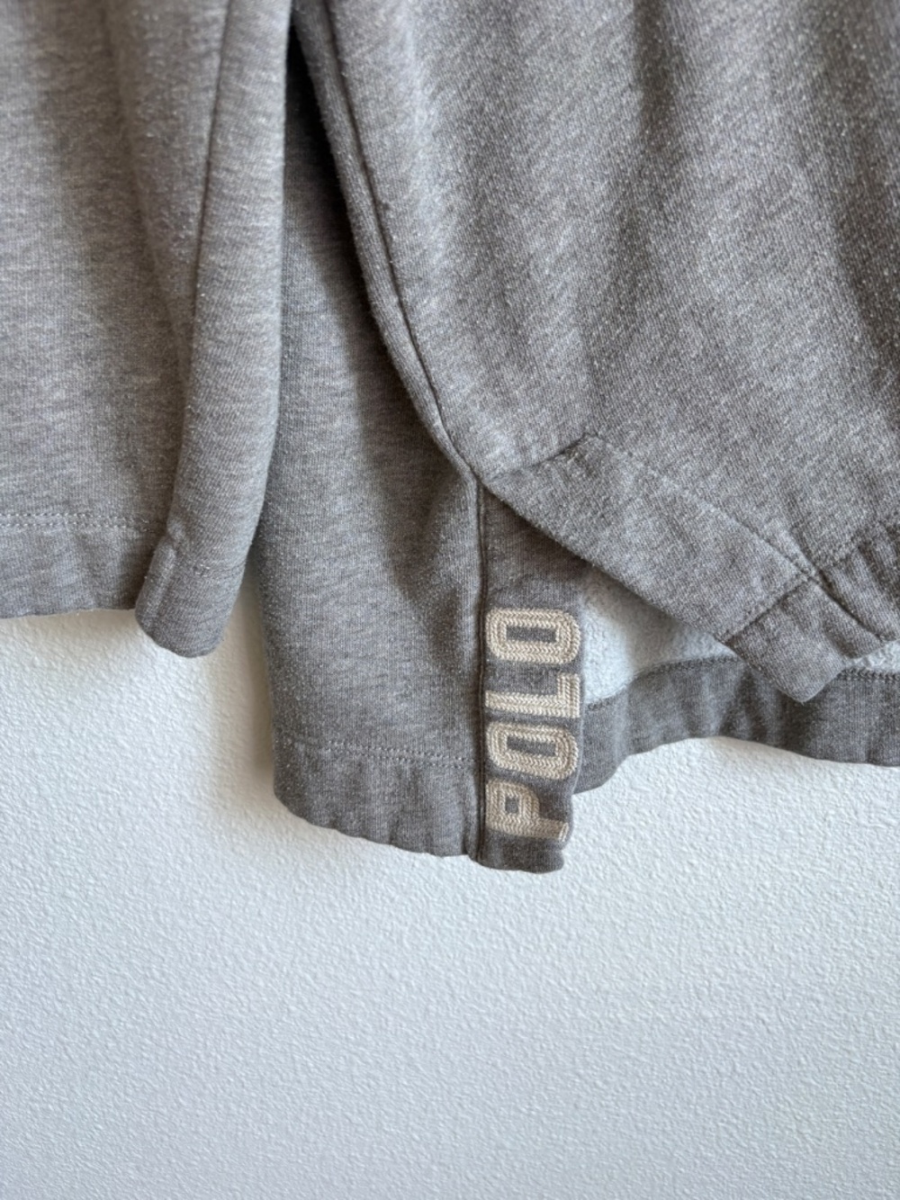 Polo Ralph Lauren Womens Heather Gray Oversized 3/4 Sleeve Sweatshirt Large - Picture 3 of 5